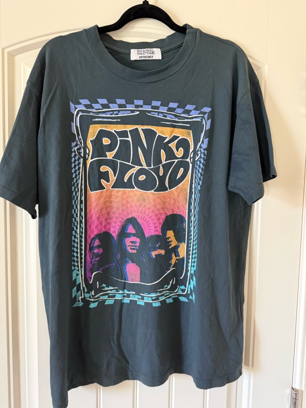 Pink Floyd Graphic Tee - Multicolor Print on Dark Gray